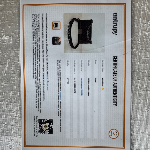 Chanel Black Quilted Leboy Bag , Lambskin leather Silver Accents.COA included - Picture 16 of 16